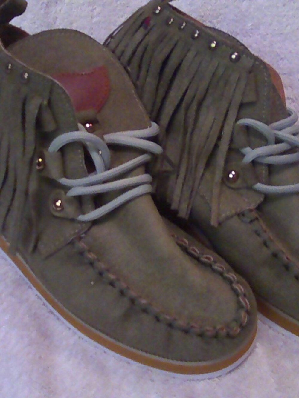 OKBOP/HBEYLIA Womens Chelsea hiking boots warm retro walking shoes Fringes BOHO
